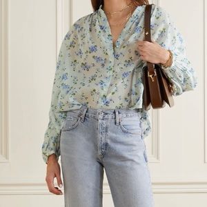 Doen Jane Blouse in Primrose Blue Floral - Size Small